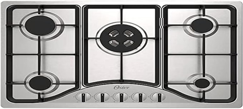 Cooktop Semiprofissional Oster, a Gás, 5 bocas, Inox, Bivolt, OTOP701