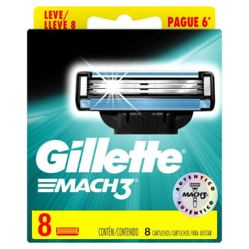 Carga para Aparelho de Barbear Gillette Mach - 8 Unidades