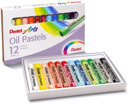 2 Unidades — Giz Pastel Oleoso Pentel Arts 12 Cores