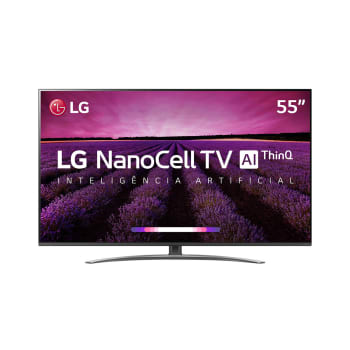  Smart TV LED 55" LG 55SM8100PSA Super Ultra HD/4K 4 HDMI 3 USB Preta Conversor Digital Integrado