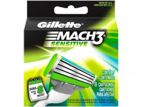 Carga Gillette Mach3 Sensitive - 8 Cartuchos