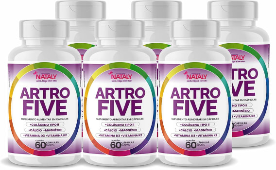 Kit Com 6 - Artrofive Colágeno Tipo 2 + Magnésio e Vitaminas 60 Capsulas de 500mg Nataly