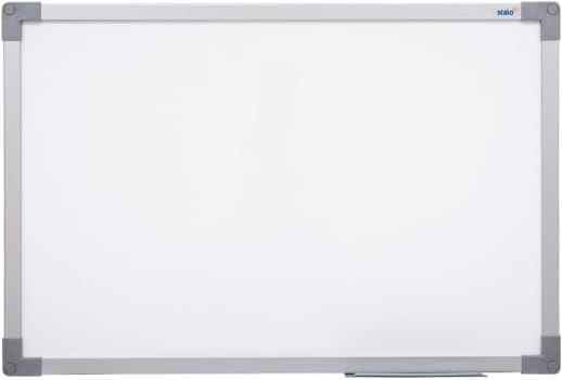 Quadro Branco Moldura MDF REVESTIDO na cor Aluminio Soft STALO, 120X90