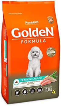 Ração Golden Fórmula Mini Bits para Cães Adultos de Pequeno Porte Sabor Frango e Arroz - 10,1kg Premier Pet para Todas Pequeno Adulto -