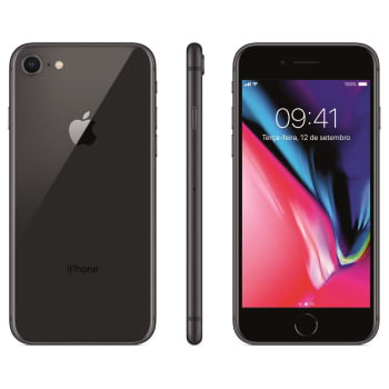 iPhone 8 Apple com 256GB, Tela Retina HD de 4,7”, iOS 11, Câmera de 12 MP, Resistente à Água, Wi-Fi, 4G LTE e NFC - Cinza-Espacial