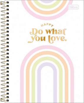 Caderno colegial capa dura 1x1 80 folhas Happy Colors Tilibra