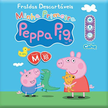 Fralda Prática, Peppa Pig, M, Pacote de 18