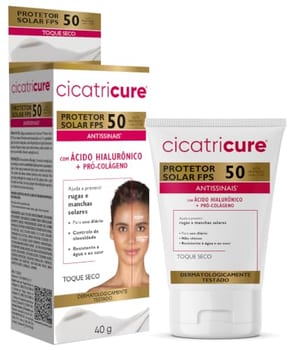 Protetor Solar Cicatricure Antissinais Efeito Matte FPS 50 40g
