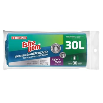 EsfreBom - Saco para Lixo Rolo com 30 Sacos de 30 Litros, Cor Azul, Bettanin