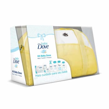 Kit Dove Baby Bolsa Maternidade Amarela + Trocador + 7 Produtos