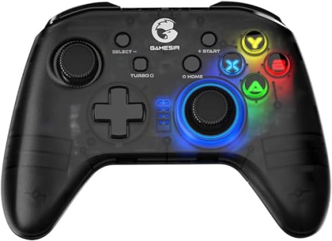 GameSir Controle de jogos sem fio T4 Pro para Windows 7 8 10 PC/iPhone/Android/Switch, Joystick de gamepad de celular Bluetooth Dual Shock USB para jogos Apple Arcade MFi, retroiluminação de LED semitransparente