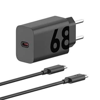 Motorola, Carregador de Parede Turbo Power 68W, Cabo 1 Metro, Porta USB-C, Cabo USB-C