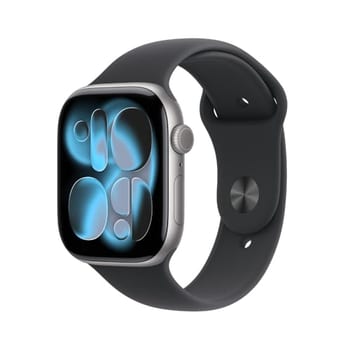 Apple Watch Series 11 GPS + Cellular, Caixa em alumínio cinzento sideral de 46 mm com Bracelete desportiva preta - M/G