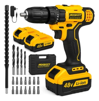 Parafusadeira Furadeira Sem Fio VLX 48V, Kit Completo Com 2 Baterias e Maleta