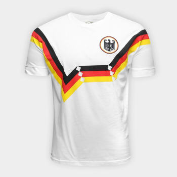 Camiseta Alemanha 1990 Retrô Times Masculina - Branco