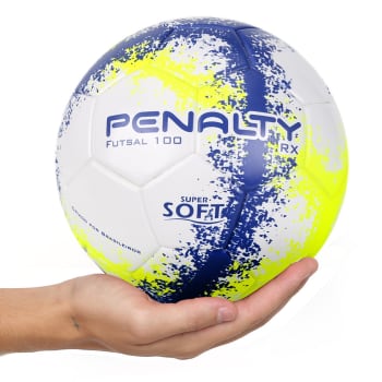 Bola Futsal Penalty RX 100 R3 Fusion VIII - Branco e Amarelo