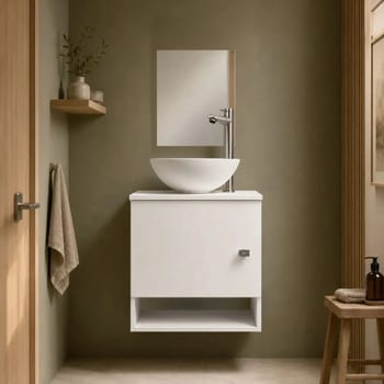 Gabinete Para Banheiro 40cm Com Cuba E Espelho Armário Suspenso Lavabo Completo
