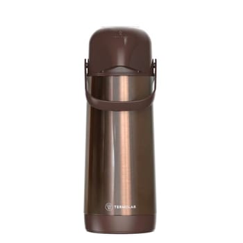 TERMOLAR Garrafa Térmica Lumina 1L Pressão Inox Marrom Café