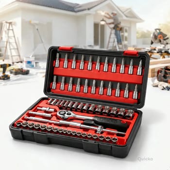 Kit Chaves Ferramentas Jogo Fenda Philips Catraca Soquete Allen 46 Peças Com Maleta Completa Manual Ideal Mecânico Manutenção Casa Carro Profissional
