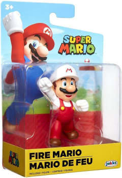 Boneco Super Mario 2.5" Colecionável - Mario de Fogo