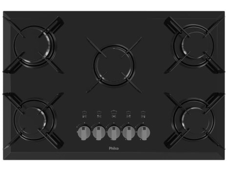 Cooktop 5 Bocas Philco a Gás Preto Cook Chef 5 - Cooktop 5 Bocas - Magazine 