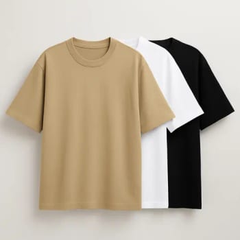 Kit 3 Oversized Masculina Stretwear Básica Lisa Premium - R$ 77,9