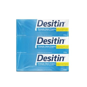 Desitin Creme Preventivo De Assaduras Proteção Diária Creamy, Kit com 3 Unidades de 113g