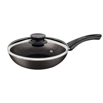 Frigideira Funda Tramontina Paris Em Alumínio Com Revestimento Interno E Externo Em Antiaderente Starflon Max Chumbo Com Tampa De Vidro 26 Cm 2,9 L