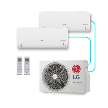 Ar Condicionado Bi Split Inverter LG Hi Wall Dual Voice + AI 16000 BTUs (9000+9000) Frio S32Q16SA181 - 220V