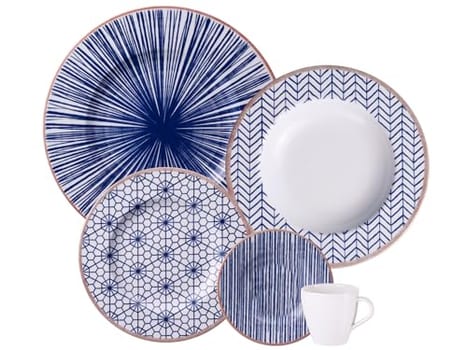 Aparelho de Jantar Tramontina Abstratta em Porcelana Decorada 20 Peças