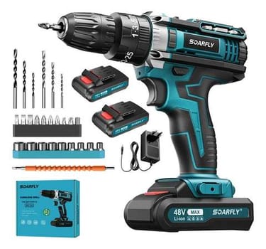 Parafusadeira Furadeira De Impacto Profissional Sem Fio 48v