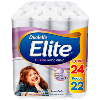 Papel Higiênico Folha Dupla Elite Dualette 24 Rolos