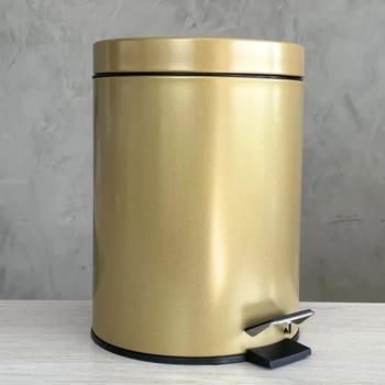 Cesta Lixeira Dourada Gold Fosca Cozinha Quarto Banheiro 5l Casa Golden