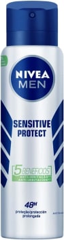 2 Unidades — NIVEA MEN Desodorante Antitranspirante Aerossol Sensitive Protect 150ml