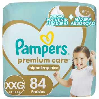 Fralda Descartável Pampers Premium Care Tamanho XXG 84 Unidades