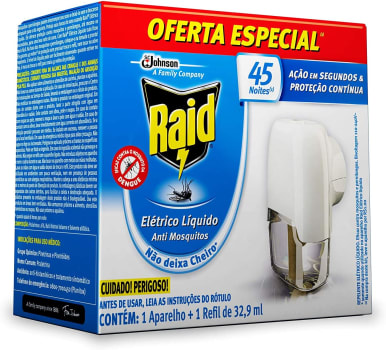 Inseticida Elétrico Líquido Raid Anti Mosquitos - 1 Aparelho e 1 Refil 32,9ml