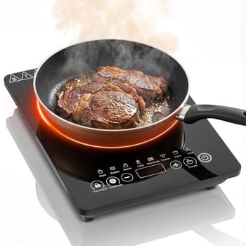 Cooktop de Indução Portátil, 220V, 2200W, 1 Boca, 9 Níveis de Potência, Temporizador 99 Minutos, Trava de Segurança, Preto