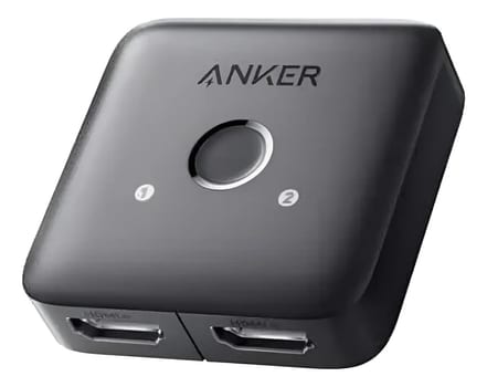 Switch HDMI E Splitter Anker 2 Entradas 1 Saída 4K@60hz HDR Dolby Atmos Comutador Para PS5 Xbox PC Notebook TV Projetor Monitor Ultra HD Botão Seleção