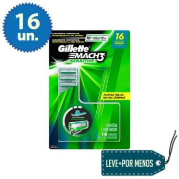  16 Cargas Gillette Mach3 Sensitive