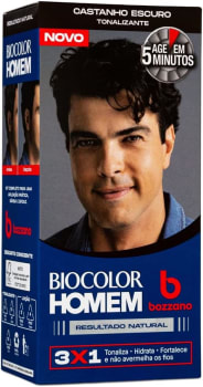 Tonalizante De Cabelo Masculino Biocolor Homem Bozzano Castanho Escuro