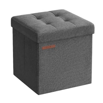SONGMICS Banco com Espaço de Armazenamento, Banco Dobrável Pequeno, Puff 30 x 30 cm, Caixa Organizadora, Suporta até 130 kg, para Sala de Estar
