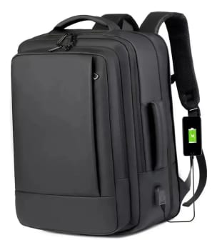 Mochila jiesipote À Prova D'água Reforçada Expansível Cor Preto
