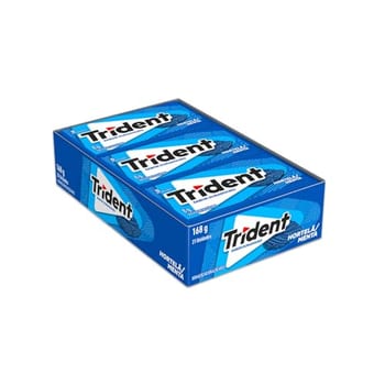 Chiclete Trident Hortelã Sem Açúcar - Caixa com 21 unid. de 8g
