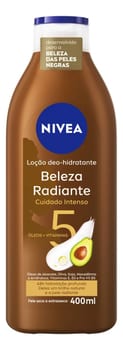 NIVEA Hidratante Desodorante Beleza Radiante Cuidado Intenso 400ml, Hidratação Profunda 48h, Brilho Natural, Corporal, Pele Seca e Extrasseca