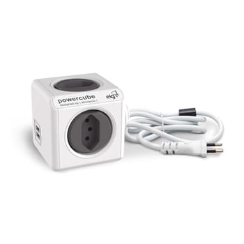 ELG, PWC-X4U/3M, PowerCube com Extensor USB, Filtro de Linha, Multiplicador 4 Tomadas Bivolt com 2 Portas USB 2.4A, Disjuntor Integrado de 10A, Cabo