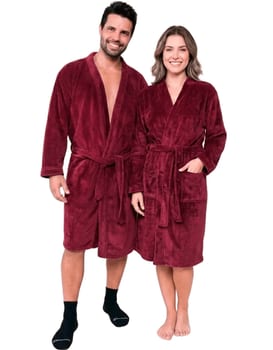 Roupão Premium Benévola Microfibra Antialérgico Inverno Frio Vinho Bloodstone Lisa G