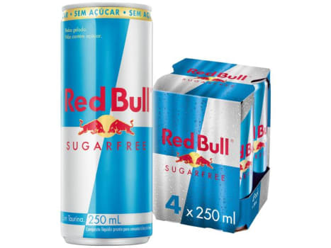 Bebida Energética Red Bull Sugarfree Zero Açúcar - 250ml 4 Unidades - Bebida Energética - Magazine Ofertaesperta