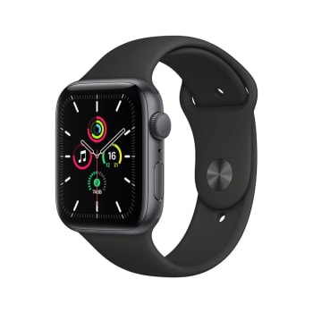 Apple Watch SE (GPS) 40mm caixa cinza-espacial de alumínio com pulseira esportiva preta