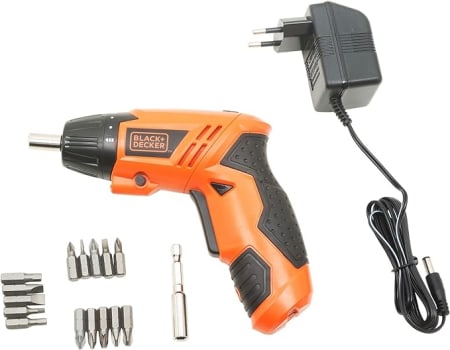 BLACK+DECKER Parafusadeira a Bateria 4.8V Bivolt com 16 Acessórios e Carregador KC4815B