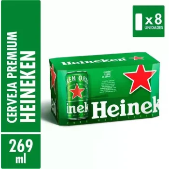 8 Packs — Cerveja Lager Puro Malte Heineken 269ml Com 8 Unidades